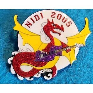 Destination Imagination 2005 Pin NJ Red Guitar Playing Dragon